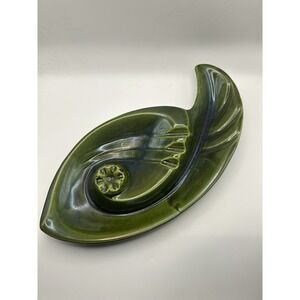 Vintage Green Leaf Ashtray Lane & Co‎ Pottery Van Nuys CA